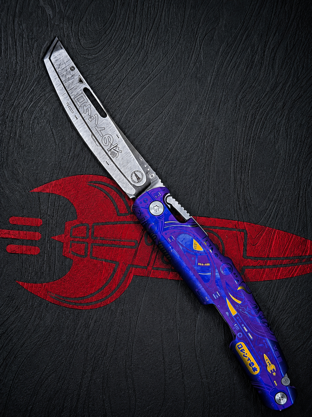 Futuristic Samurai Kazekiri Art – Titanium Slipjoint Folder (S35VN)