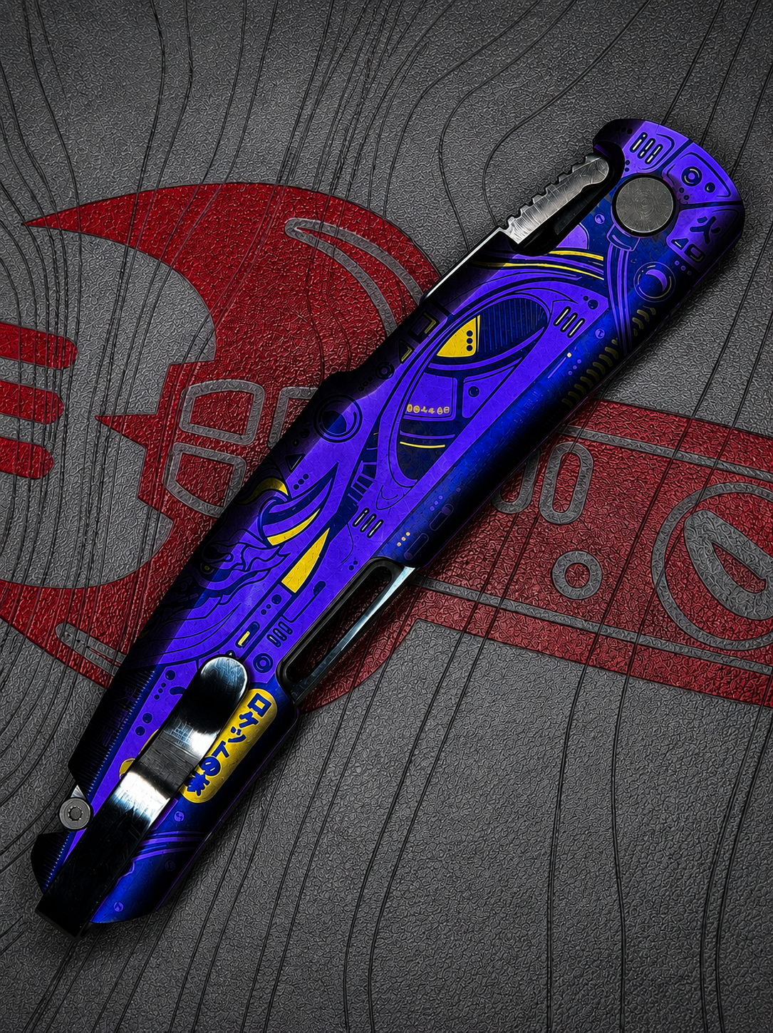 Futuristic Samurai Kazekiri Art – Titanium Slipjoint Folder (S35VN)