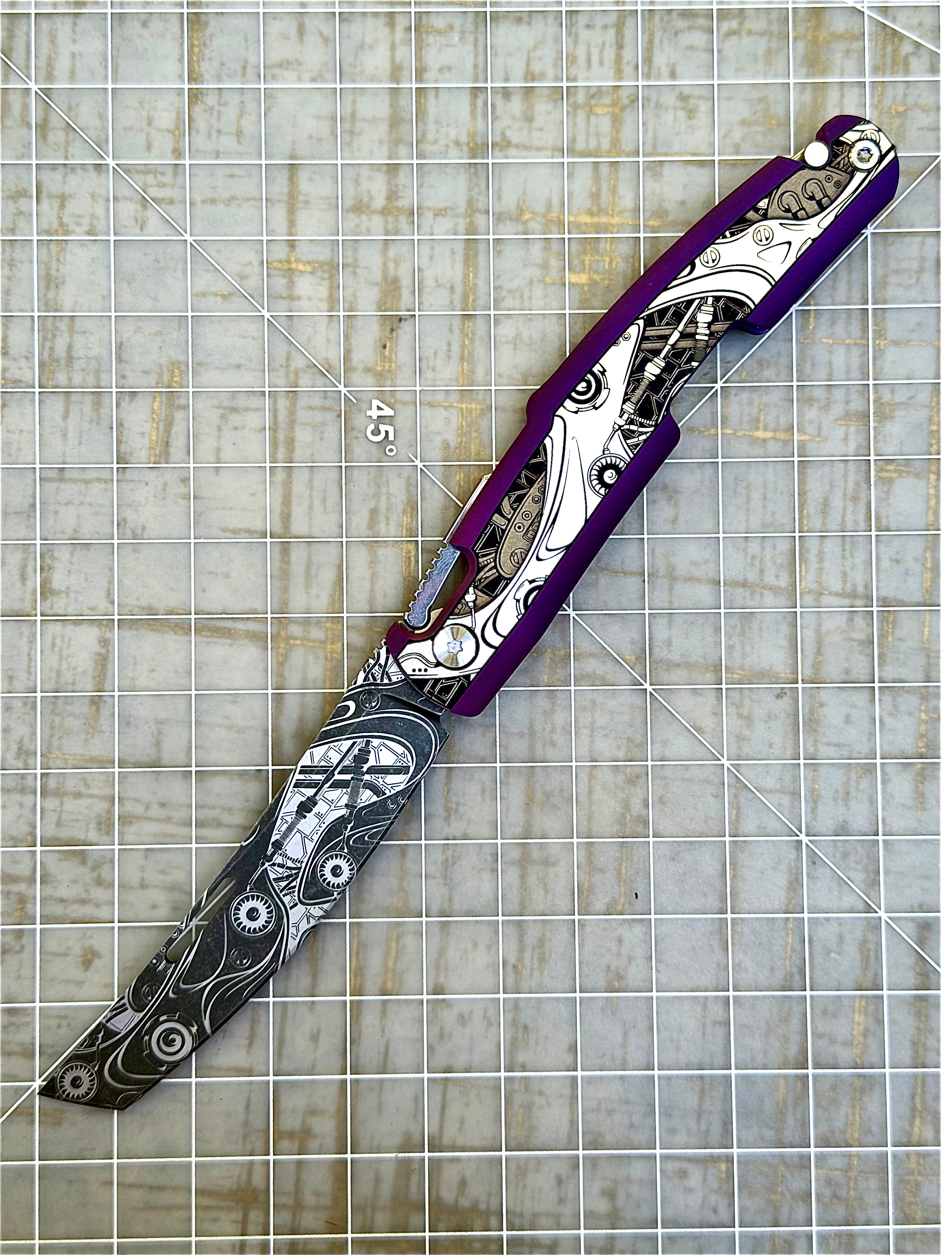 Steampunk Kazekiri Art – Titanium Slipjoint Folder (S35VN)