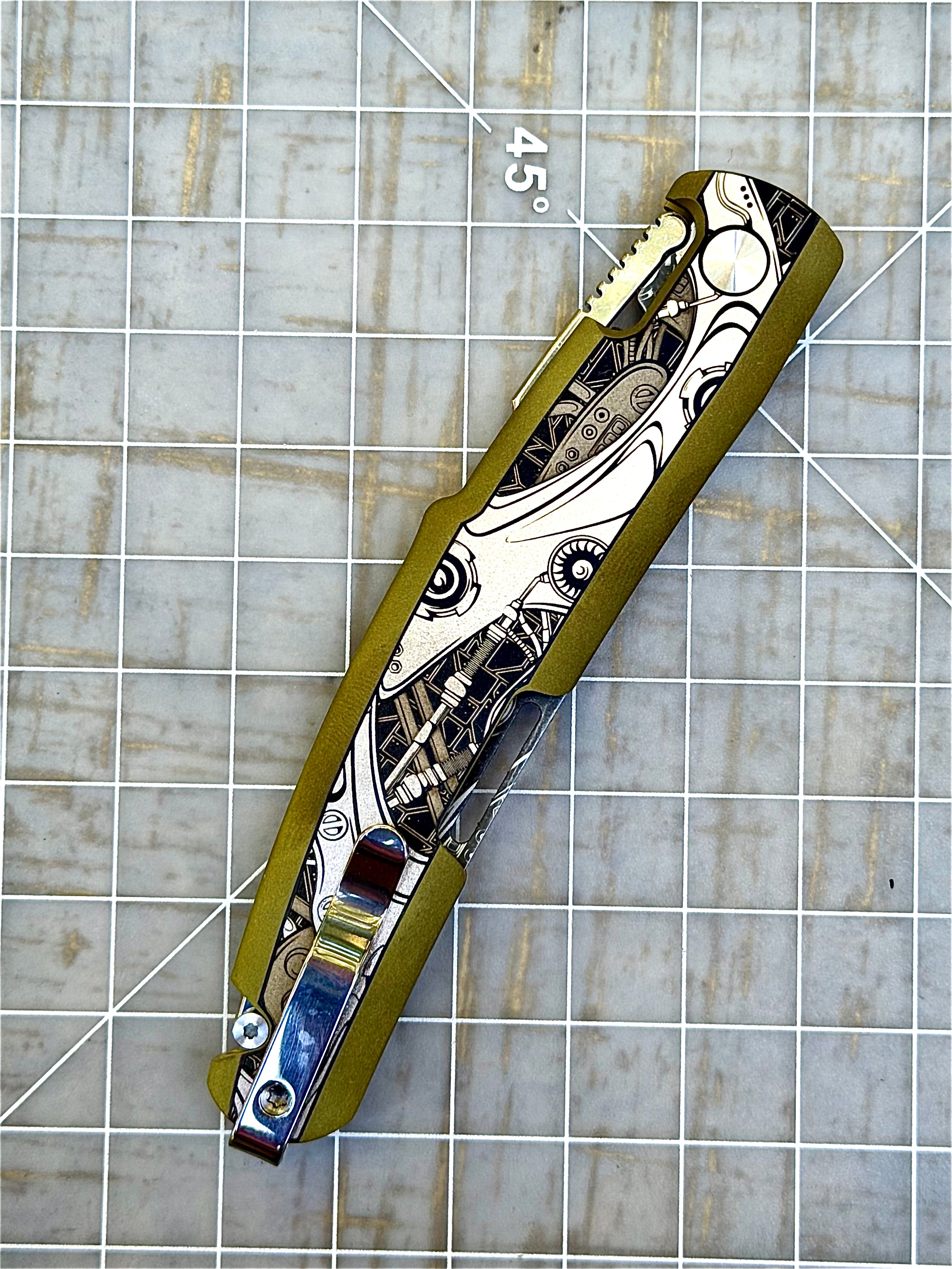 Steampunk Kazekiri Art – Titanium Slipjoint Folder (S35VN)