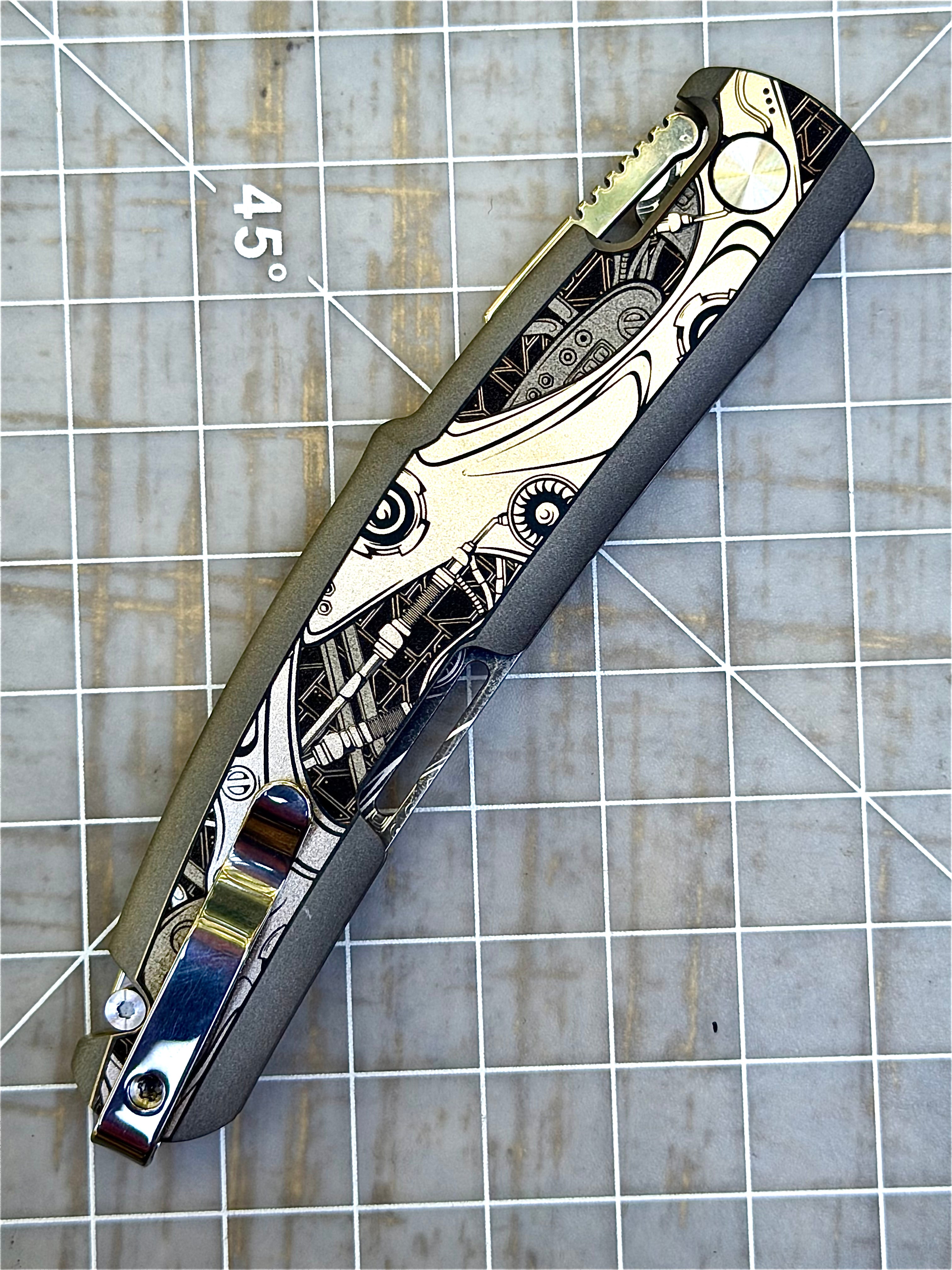 Steampunk Kazekiri Art – Titanium Slipjoint Folder (S35VN)