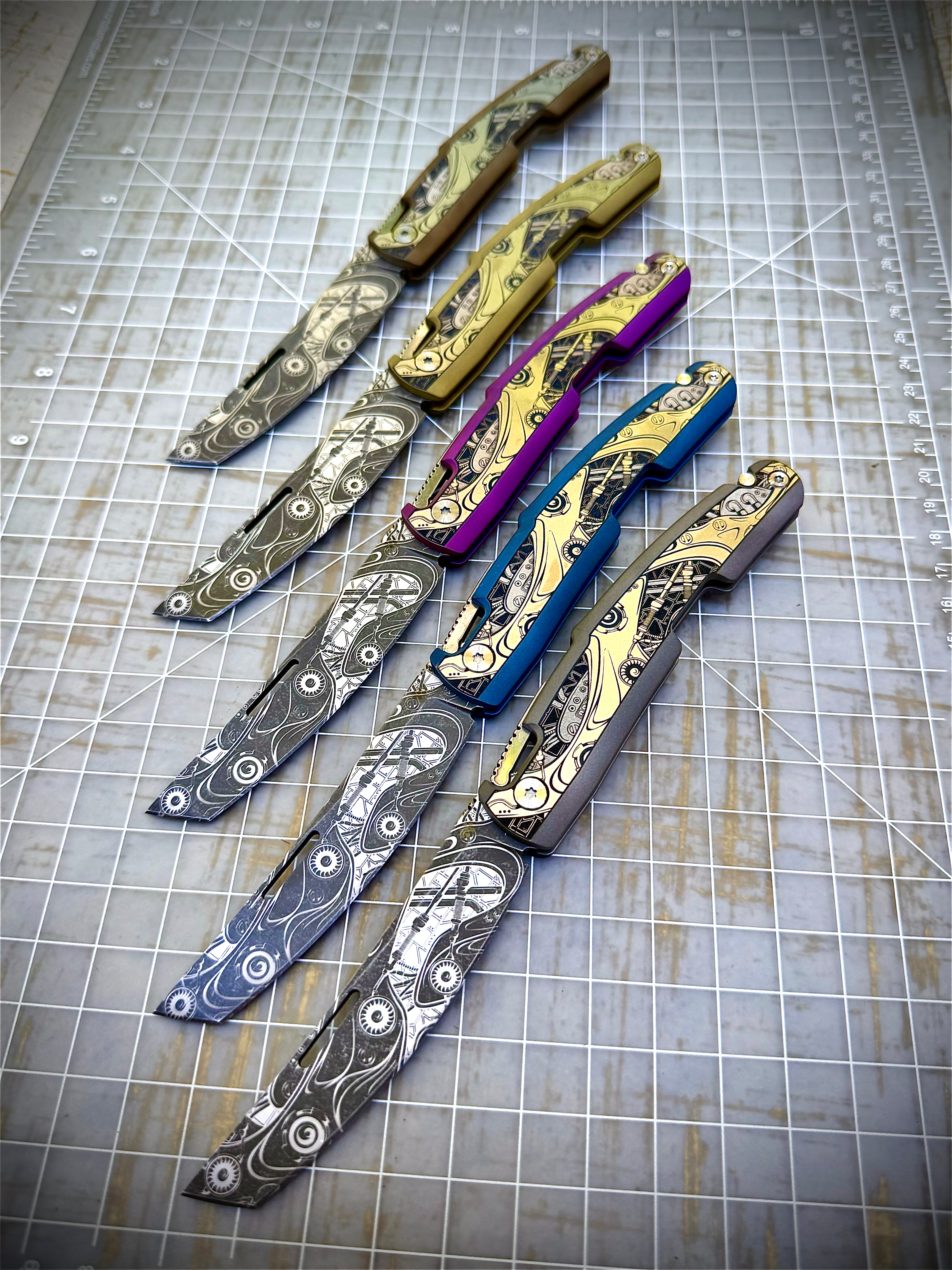 Steampunk Kazekiri Art – Titanium Slipjoint Folder (S35VN)