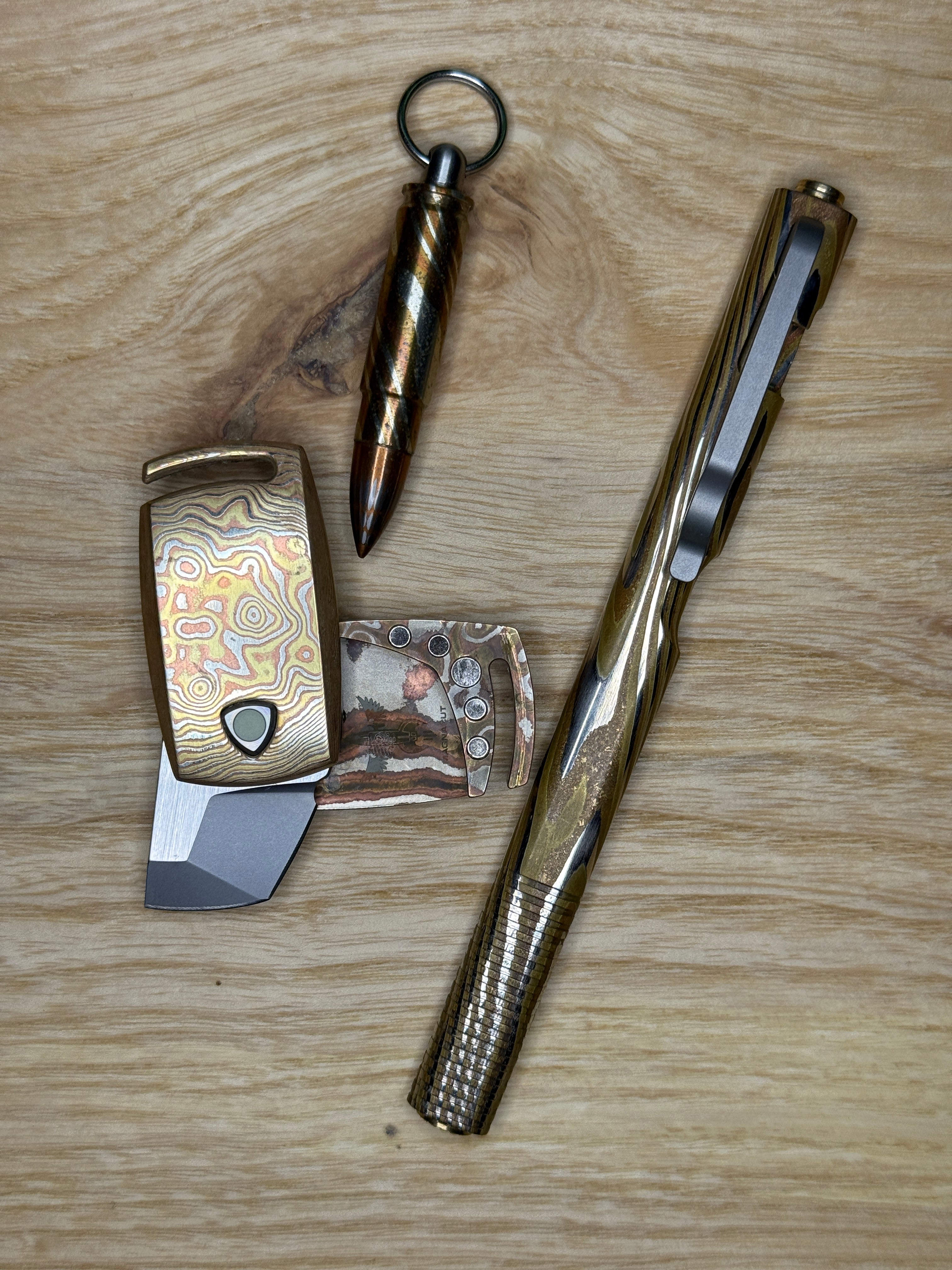 Mokume/Damascus IMP Scissor EDC Folder - Collaboration with Audacious Concepts LIMITED