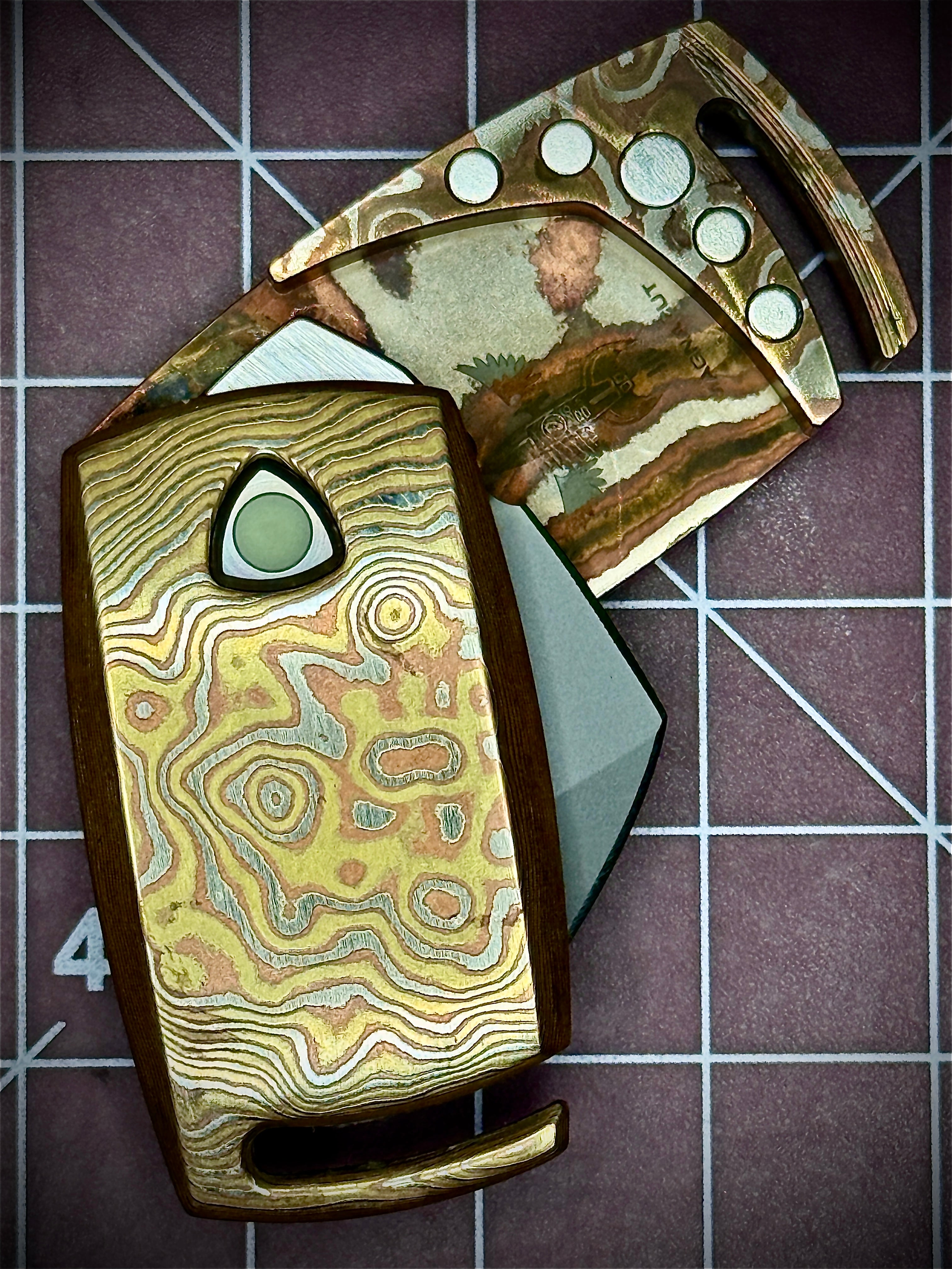 Mokume/Damascus IMP Scissor EDC Folder - Collaboration with Audacious Concepts LIMITED