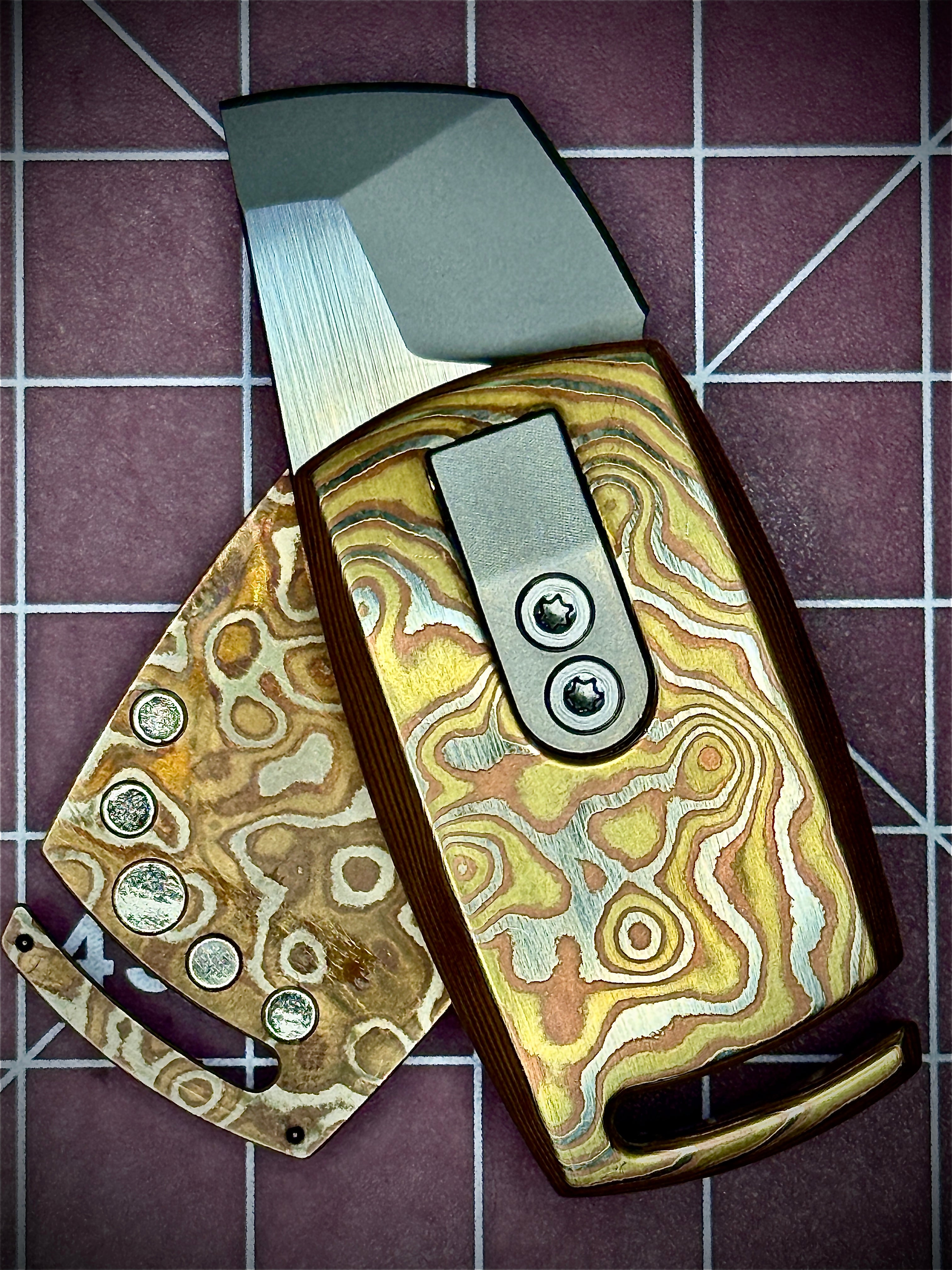 Mokume/Damascus IMP Scissor EDC Folder - Collaboration with Audacious Concepts LIMITED