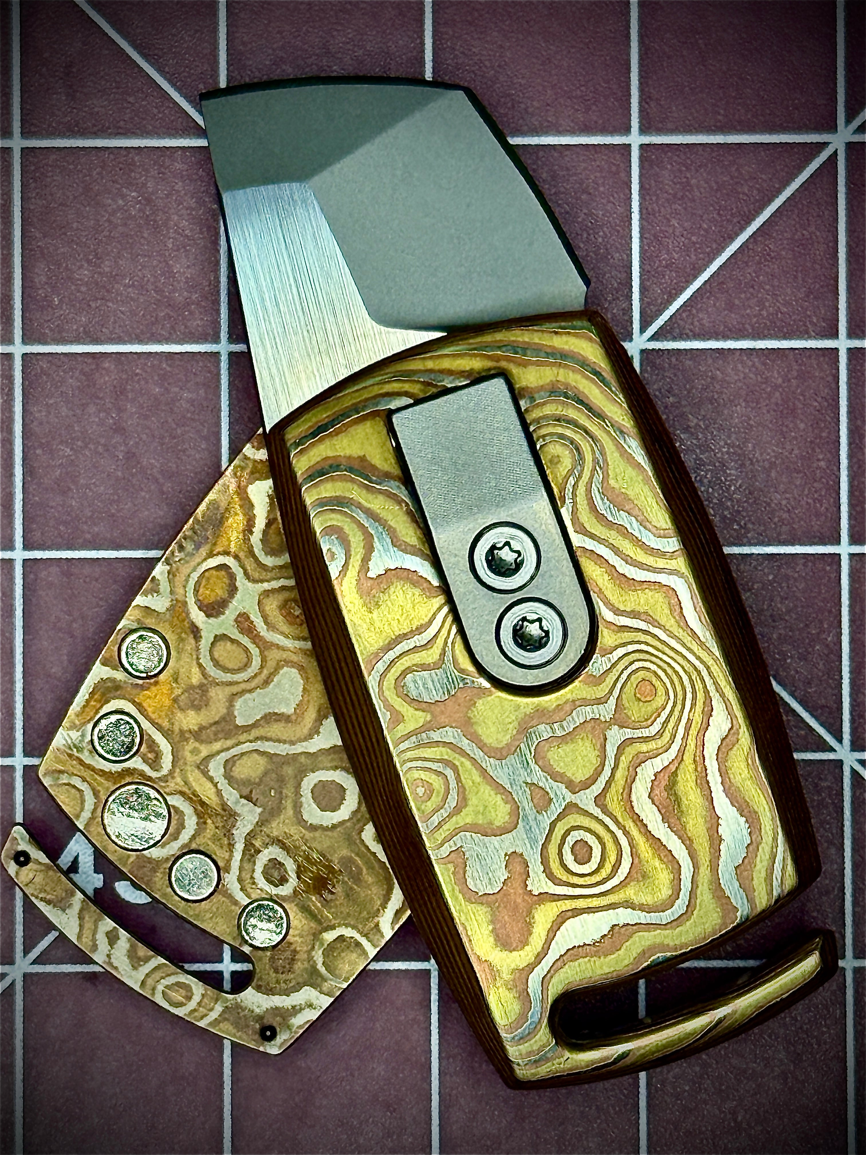 Mokume/Damascus IMP Scissor EDC Folder - Collaboration with Audacious Concepts LIMITED