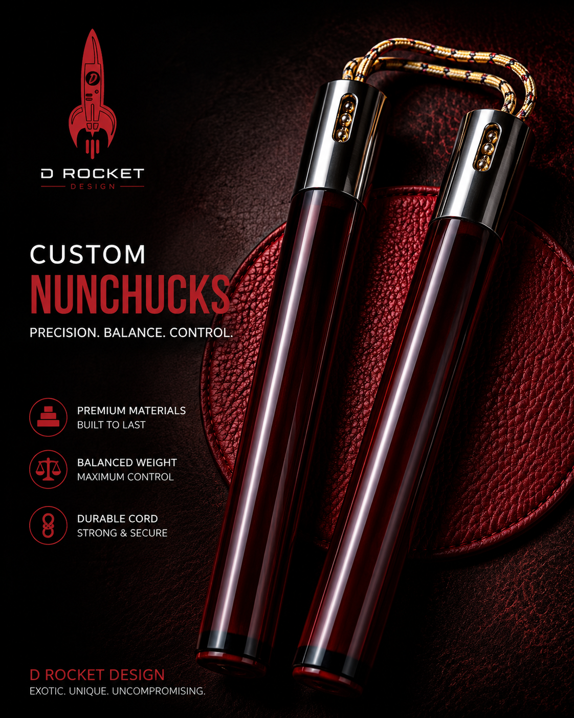 First Flight Program - Nunchucks V1 Ultem/V2 Ebony Wood