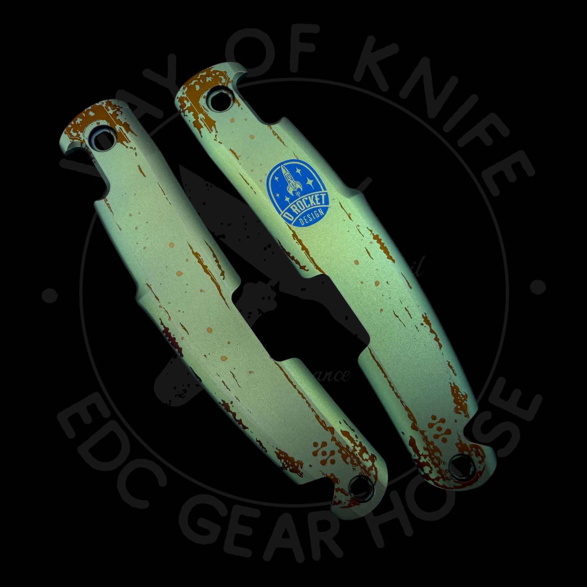 D Rocket Kazekiri — “Green Nana” Limited Edition– Titanium Slipjoint Folder (S35VN)
