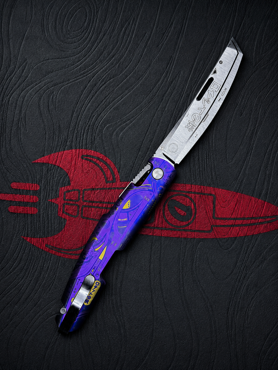 Futuristic Samurai Kazekiri Art – Titanium Slipjoint Folder (S35VN)