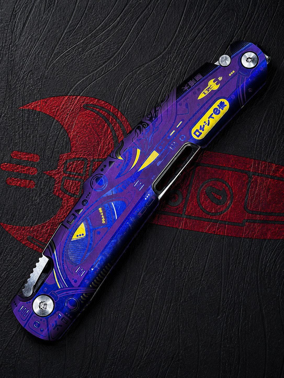 Futuristic Samurai Kazekiri Art – Titanium Slipjoint Folder (S35VN)