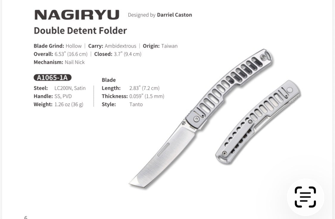 Nagiryu Double Detent Folder – Prototype Run (30 pcs)
