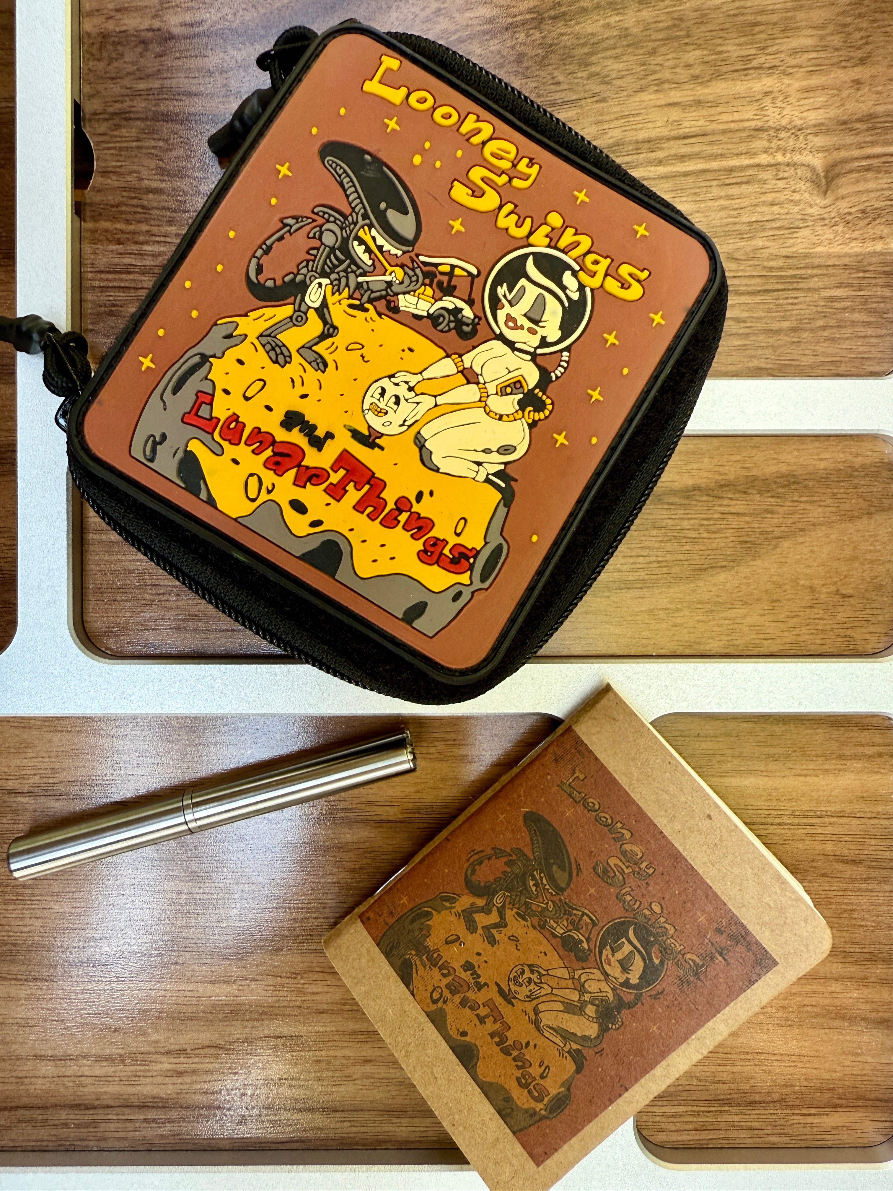 Satin Pen Case and Pen - Felix the Cat (Glow) and Rocket Girl Looney Swings