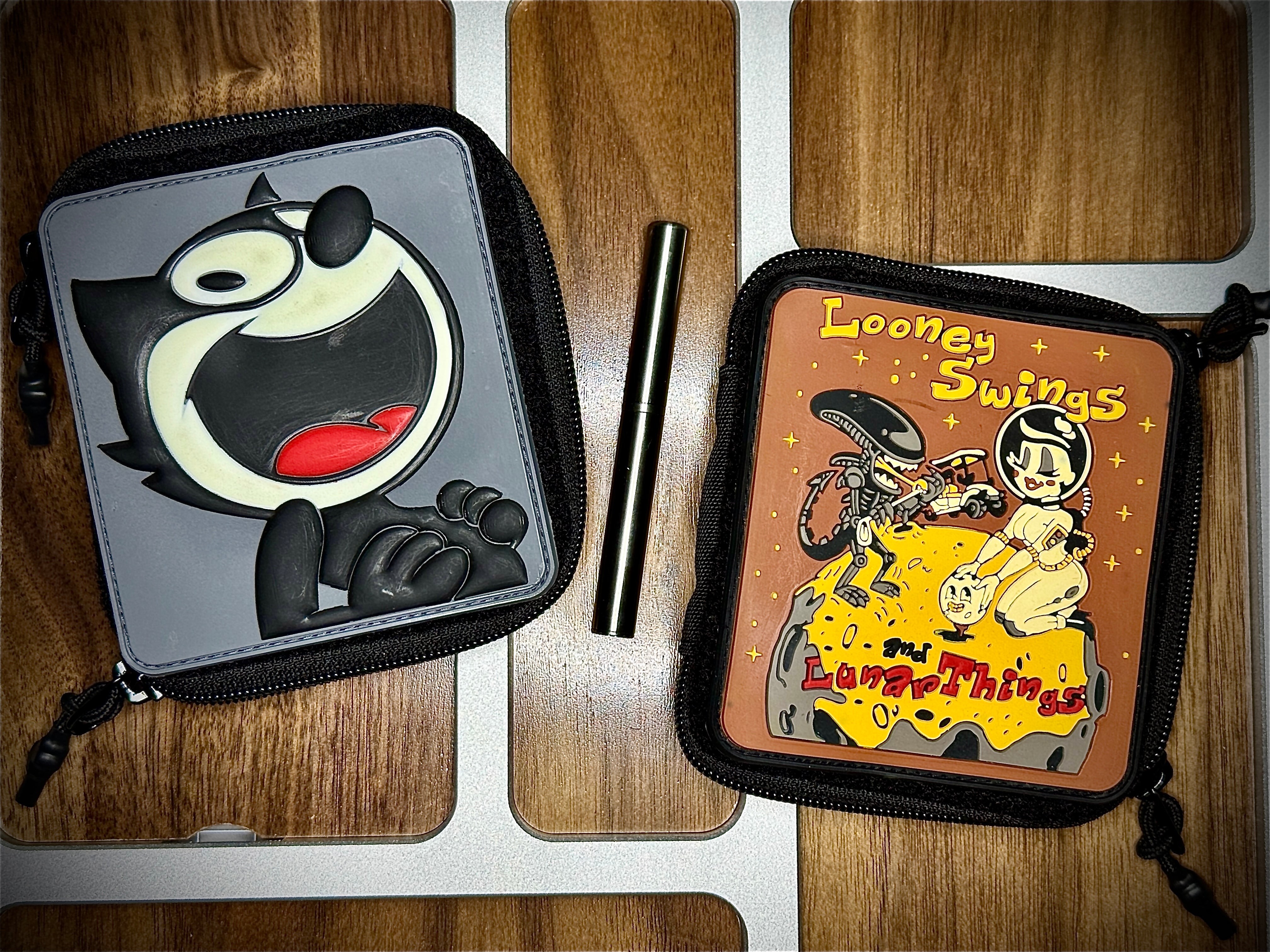 Satin Pen Case and Pen - Felix the Cat (Glow) and Rocket Girl Looney Swings