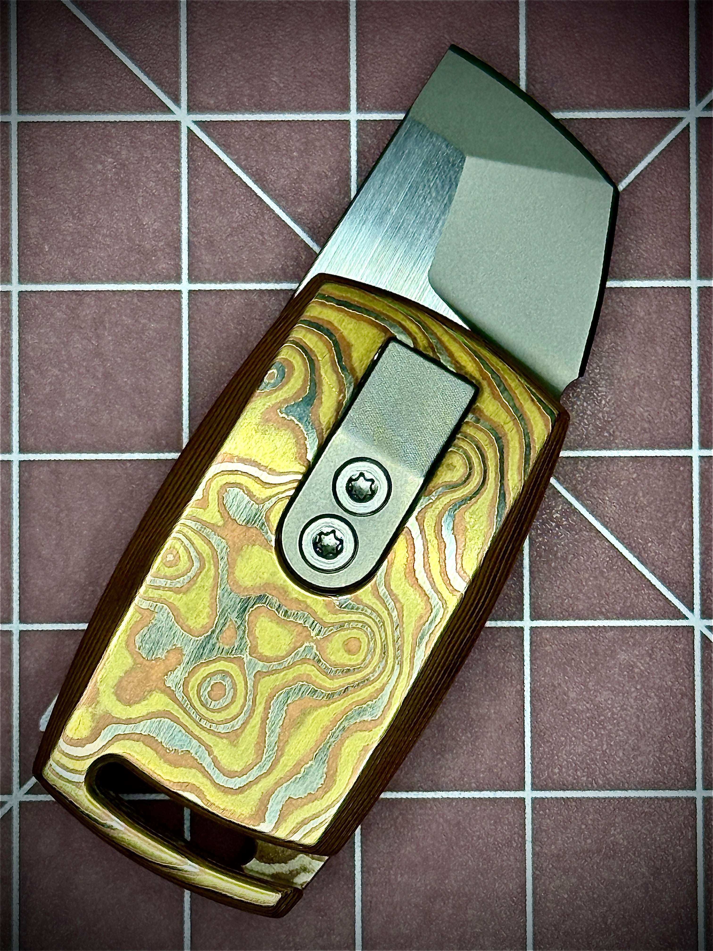 Mokume/Damascus IMP Scissor EDC Folder - Collaboration with Audacious Concepts LIMITED